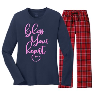 Bless Your Heart Southern Saying Women's Long Sleeve Flannel Pajama Set 