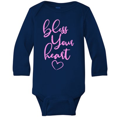 Bless Your Heart Southern Saying Baby Long Sleeve Bodysuit