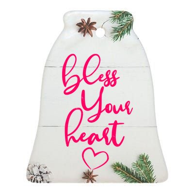 Bless Your Heart Southern Saying Ceramic Bell Ornament