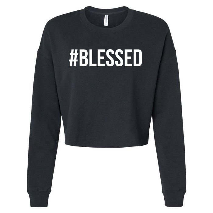 #Blessed Cropped Pullover Crew