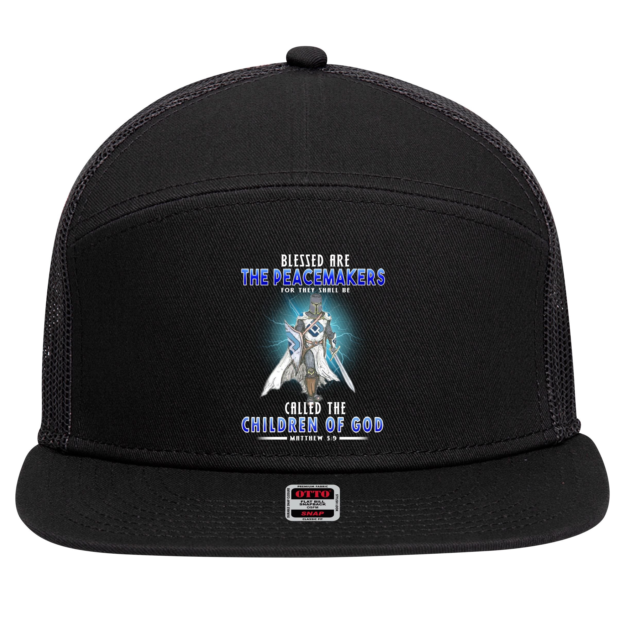Blessed Are The Peacemakers Children Of God 7 Panel Mesh Trucker Snapback Hat
