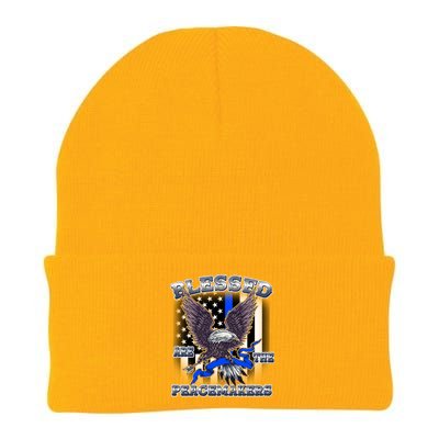 Blessed Are The Peacemakers Thin Blue Line Eagle Knit Cap Winter Beanie