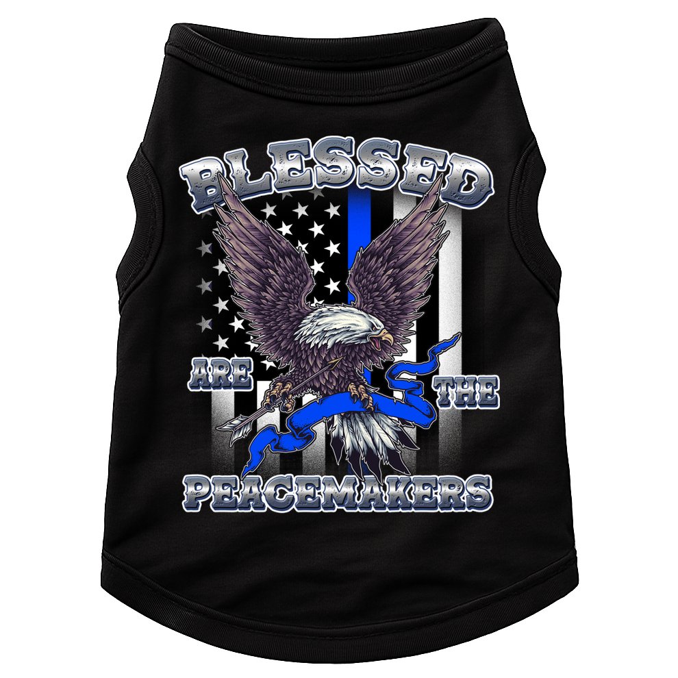 Blessed Are The Peacemakers Thin Blue Line Eagle Doggie Tank
