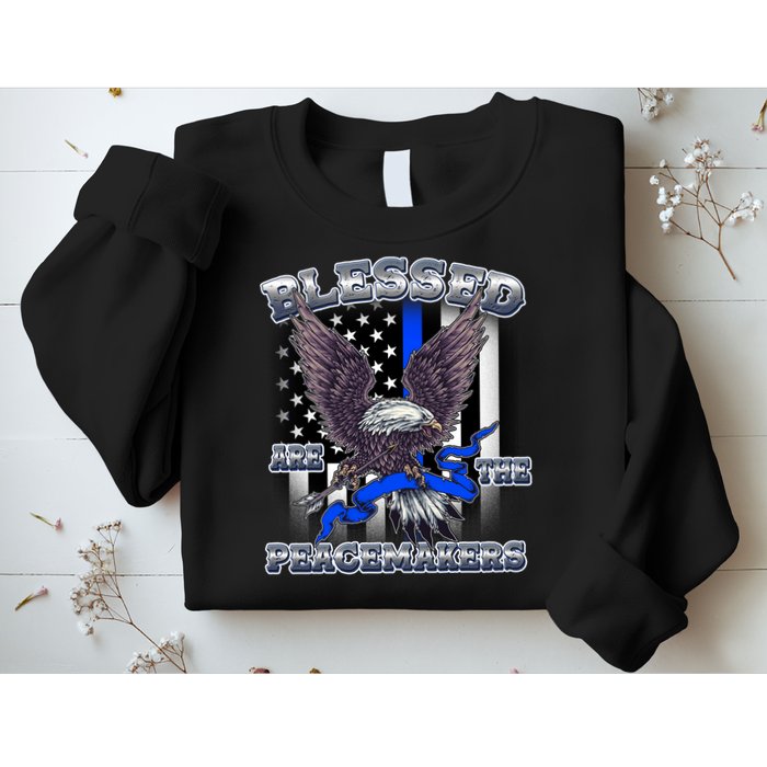 Blessed Are The Peacemakers Thin Blue Line Eagle Sweatshirt