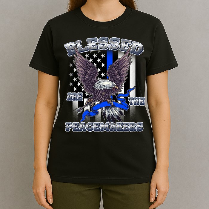 Blessed Are The Peacemakers Thin Blue Line Eagle T-Shirt
