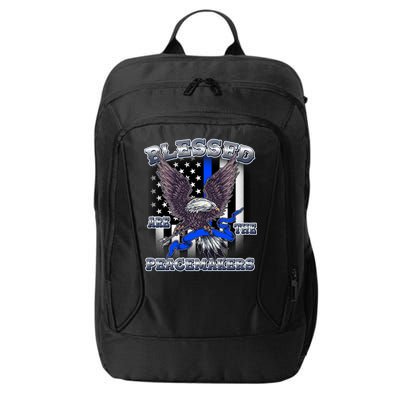 Blessed Are The Peacemakers Thin Blue Line Eagle City Backpack