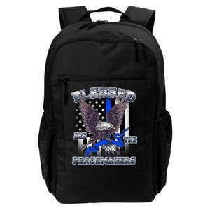 Blessed Are The Peacemakers Thin Blue Line Eagle Daily Commute Backpack