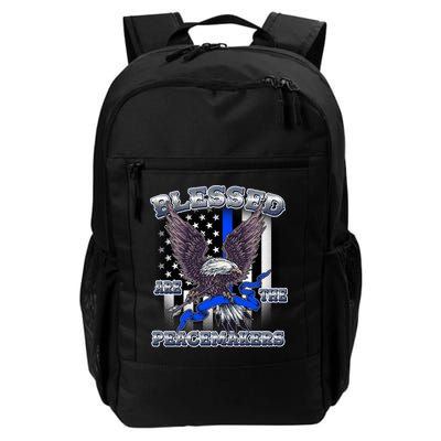 Blessed Are The Peacemakers Thin Blue Line Eagle Backpack