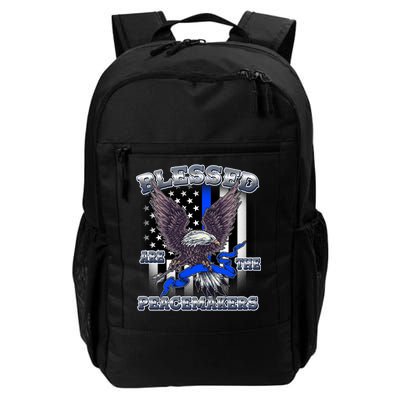 Blessed Are The Peacemakers Thin Blue Line Eagle Daily Commute Backpack