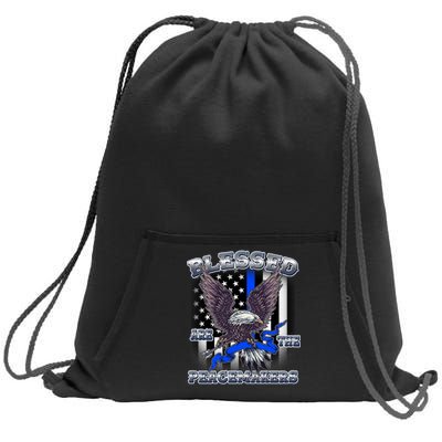 Blessed Are The Peacemakers Thin Blue Line Eagle Sweatshirt Cinch Pack Bag