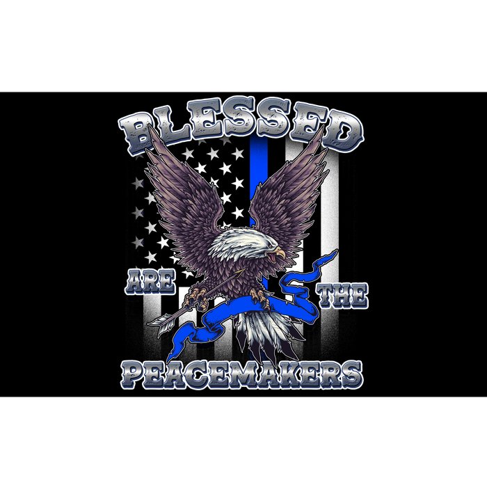 Blessed Are The Peacemakers Thin Blue Line Eagle Bumper Sticker