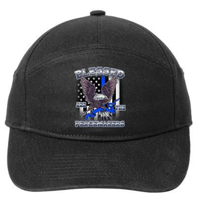 Blessed Are The Peacemakers Thin Blue Line Eagle 7-Panel Snapback Hat