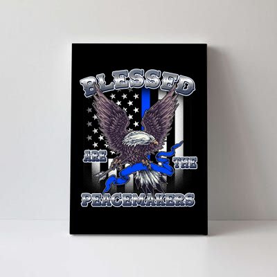 Blessed Are The Peacemakers Thin Blue Line Eagle Canvas