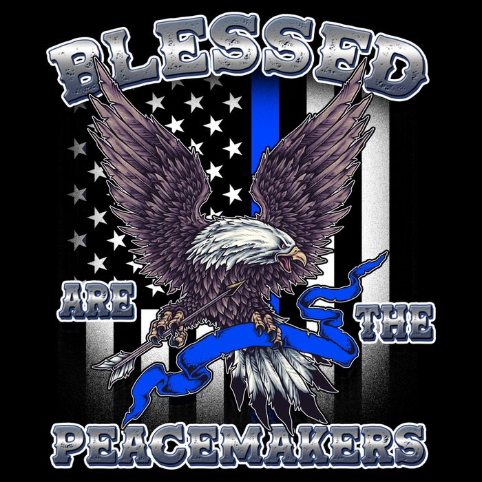 Blessed Are The Peacemakers Thin Blue Line Eagle Bucket Hat
