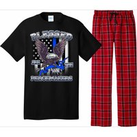 Blessed Are The Peacemakers Thin Blue Line Eagle Pajama Set