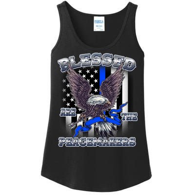 Blessed Are The Peacemakers Thin Blue Line Eagle Ladies Essential Tank