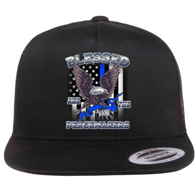 Blessed Are The Peacemakers Thin Blue Line Eagle Flatbill Hat