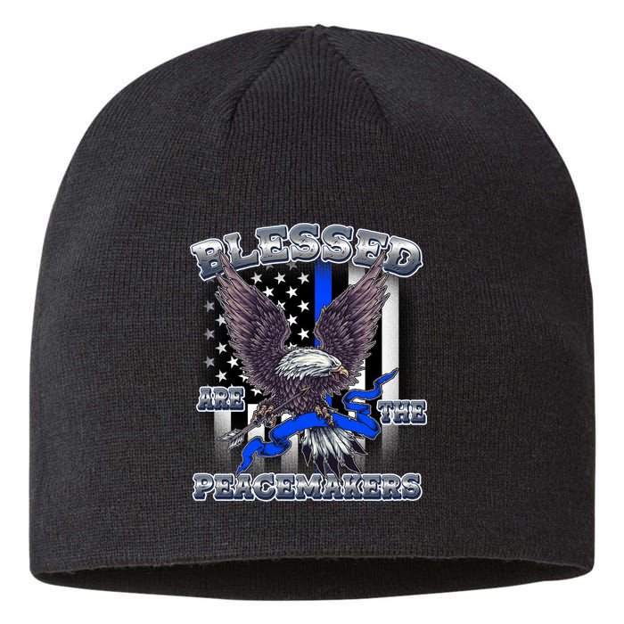 Blessed Are The Peacemakers Thin Blue Line Eagle Sustainable Beanie