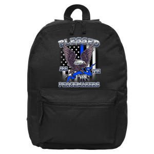 Blessed Are The Peacemakers Thin Blue Line Eagle 16 in Basic Backpack