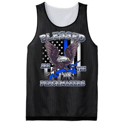 Blessed Are The Peacemakers Thin Blue Line Eagle Mesh Reversible Basketball Jersey Tank