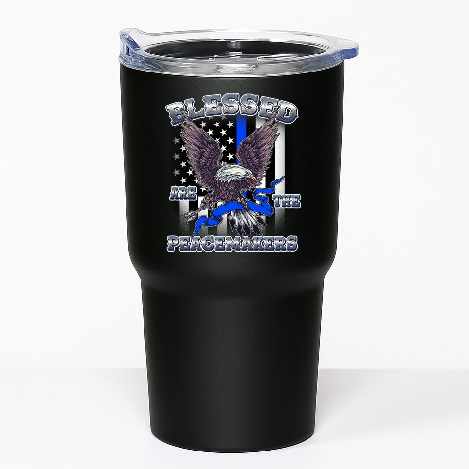 Blessed Are The Peacemakers Thin Blue Line Eagle Tumbler