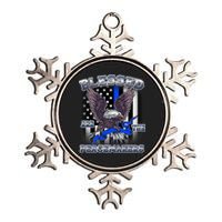 Blessed Are The Peacemakers Thin Blue Line Eagle Metallic Star Ornament