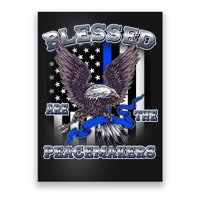 Blessed Are The Peacemakers Thin Blue Line Eagle Poster