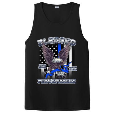 Blessed Are The Peacemakers Thin Blue Line Eagle PosiCharge Competitor Tank