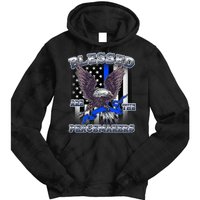 Blessed Are The Peacemakers Thin Blue Line Eagle Tie Dye Hoodie