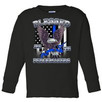 Blessed Are The Peacemakers Thin Blue Line Eagle Toddler Long Sleeve Shirt