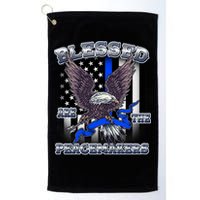 Blessed Are The Peacemakers Thin Blue Line Eagle Golf Towel