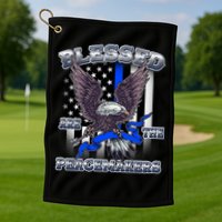 Blessed Are The Peacemakers Thin Blue Line Eagle Golf Towel