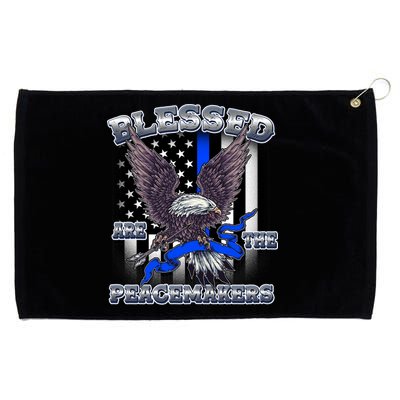 Blessed Are The Peacemakers Thin Blue Line Eagle Grommeted Golf Towel