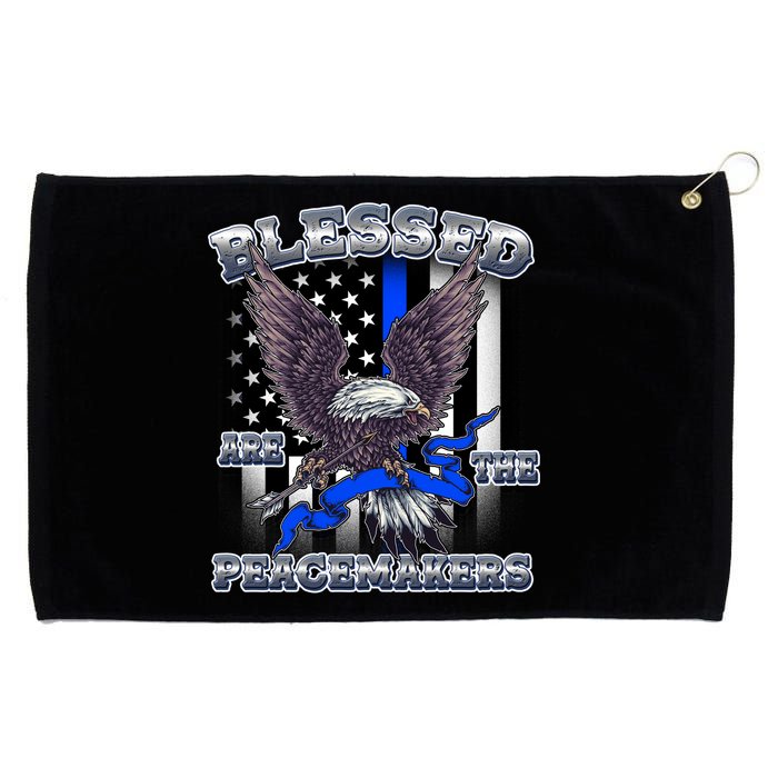 Blessed Are The Peacemakers Thin Blue Line Eagle Grommeted Golf Towel