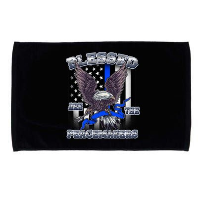 Blessed Are The Peacemakers Thin Blue Line Eagle Microfiber Hand Towel