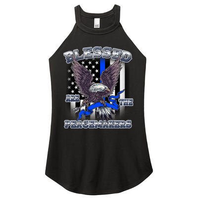 Blessed Are The Peacemakers Thin Blue Line Eagle Women's Perfect Tri Rocker Tank