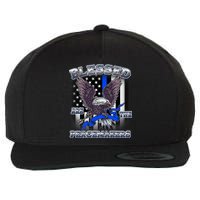 Blessed Are The Peacemakers Thin Blue Line Eagle Wool Snapback Cap