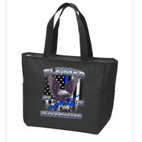 Blessed Are The Peacemakers Thin Blue Line Eagle Zip Tote Bag