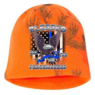 Blessed Are The Peacemakers Thin Blue Line Eagle Kati - Camo Knit Beanie