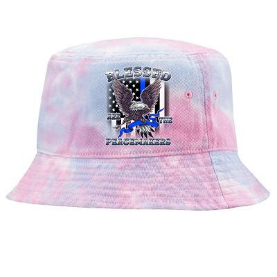 Blessed Are The Peacemakers Thin Blue Line Eagle Tie-Dyed Bucket Hat