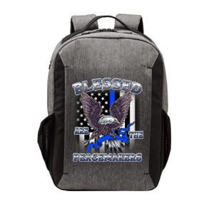 Blessed Are The Peacemakers Thin Blue Line Eagle Vector Backpack