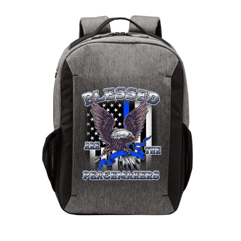 Blessed Are The Peacemakers Thin Blue Line Eagle Vector Backpack