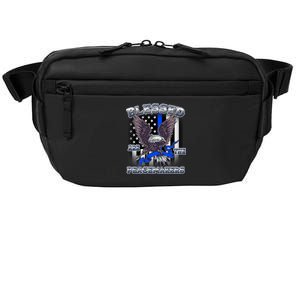 Blessed Are The Peacemakers Thin Blue Line Eagle Crossbody Pack