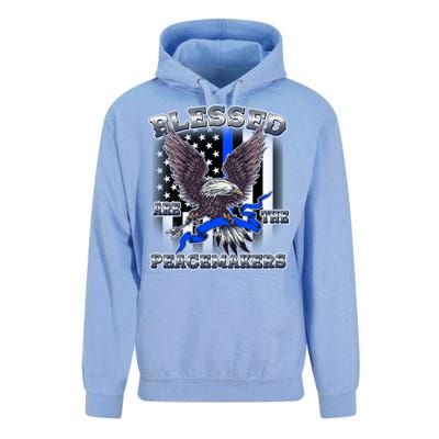 Blessed Are The Peacemakers Thin Blue Line Eagle Unisex Surf Hoodie