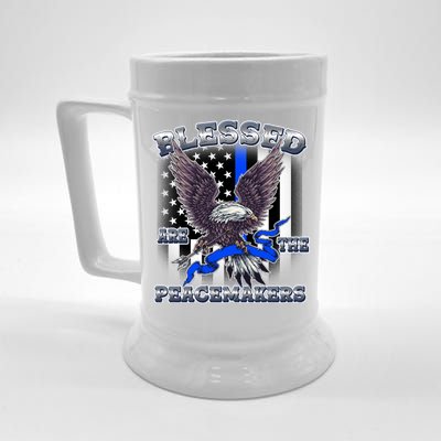 Blessed Are The Peacemakers Thin Blue Line Eagle Beer Stein