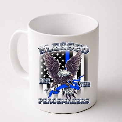 Blessed Are The Peacemakers Thin Blue Line Eagle Coffee Mug