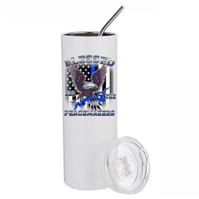 Blessed Are The Peacemakers Thin Blue Line Eagle Stainless Steel Tumbler