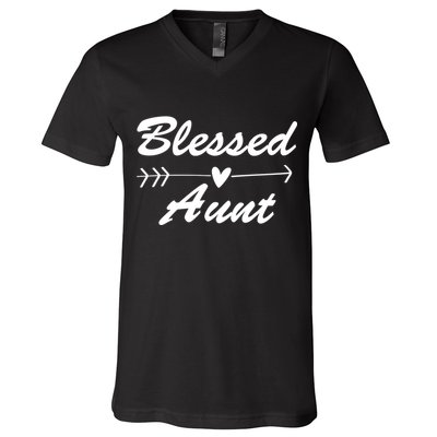 Blessed Aunt Arrow V-Neck T-Shirt