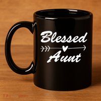 Blessed Aunt Arrow 11oz C Handle Ceramic Mug
