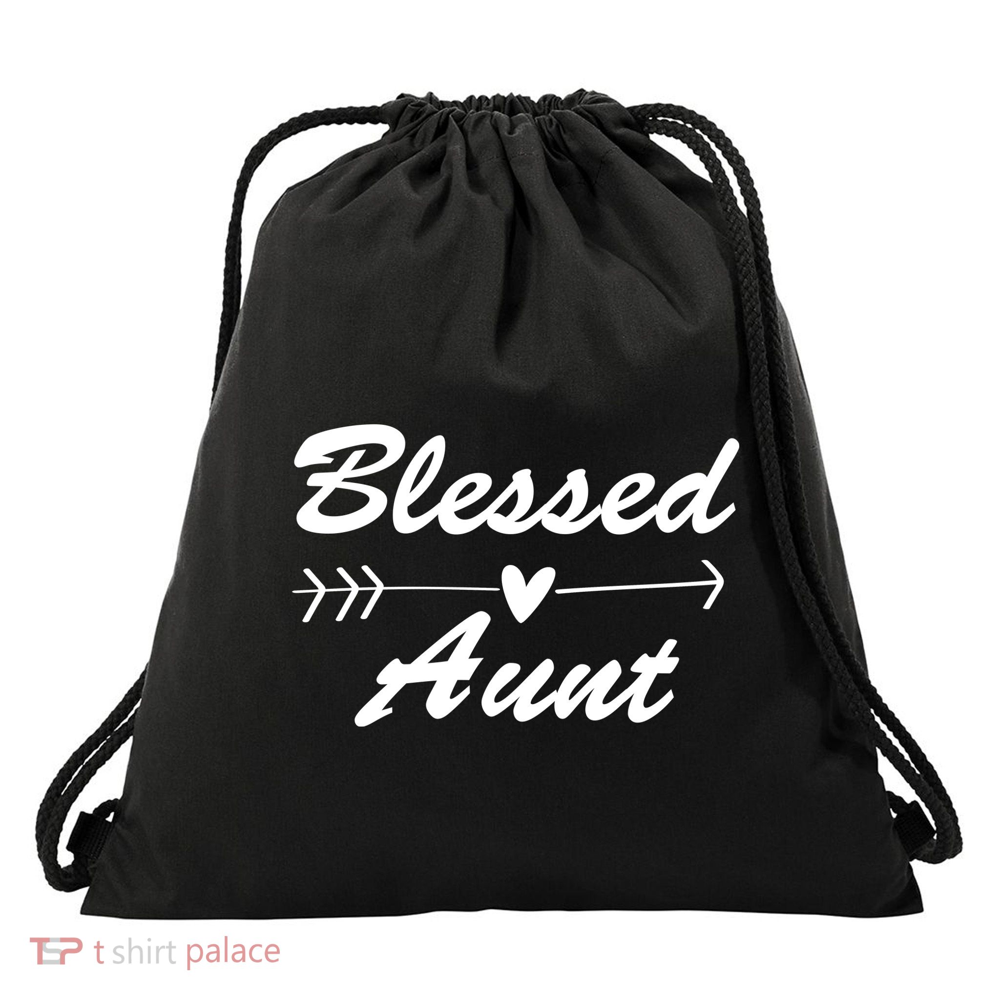 Blessed Aunt Arrow Drawstring Bag